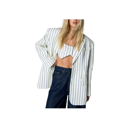 NASTY GAL Звезда Принт Блейзер Бизнес Костюм Женские Кремовый