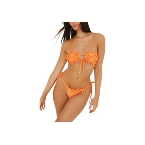 NASTY GAL Цветочный дизайн Аппликация Бандо Бикини Набор Купальник Набор Женские