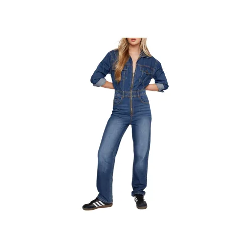 NASTY GAL The Деним Комбинезон Boilersuit Женские Синий