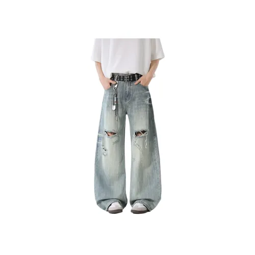 PANDA ADEVIL Мятно-зеленые унисекс джинсы