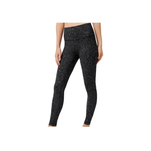 lululemon Wunder Under Вязаные Тренировочные Брюки Женские Камуфляж Углеродный Черный Смесь