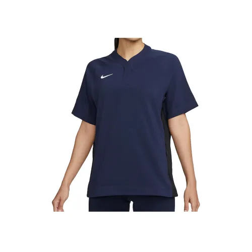 nike Реглан рукав T-рубашка Женская Морской синий