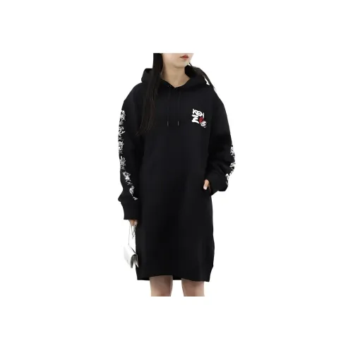 KENZO Черное Женское Длинное Платье с Рукавами