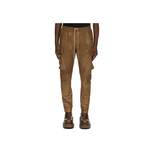 RICK OWENS совместный бренд RO FW24 Кожаные брюки Мужской Бобовый