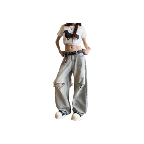 MUCCHIC Blue Women's Jeans MUCCHIC Синий Женские Джинсы