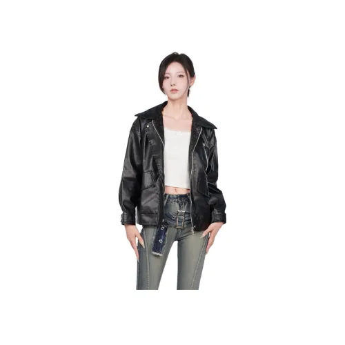 ASW ONLINE Кожа Куртка Женская Черная