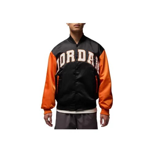 Джордан Brooklynn Черный Оранжевый Унисекс Куртки