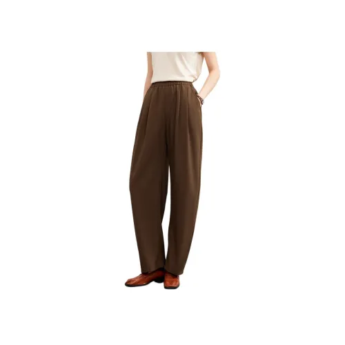 Fog Повседневные брюки Женские Темный кофейный