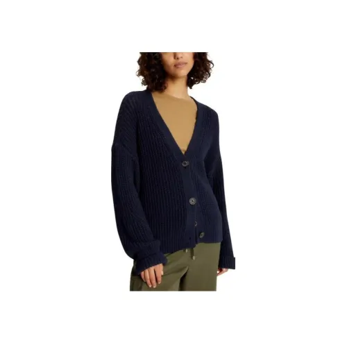 Tommy Hilfiger FW23 KNIT V-Neck Кардиган Свитера Сосновая шишка Коричневый Свитер Женские Черный