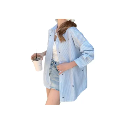 NHZN Синий #Цвет Женские Рубашки
