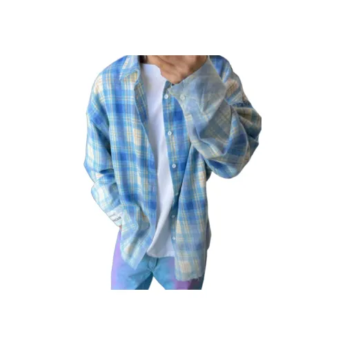 PISYPOX Blue Unisex Shirts PISYPOX Синий Унисекс Рубашки