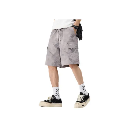 Menglaini Серо-зеленый [Ледяной шелк, Дышащий] Унисекс Повседневные шорты