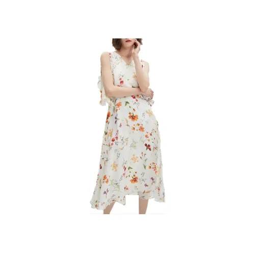 Badgley Mischka Без рукавов Платье Женское Белое Желтое Зеленое