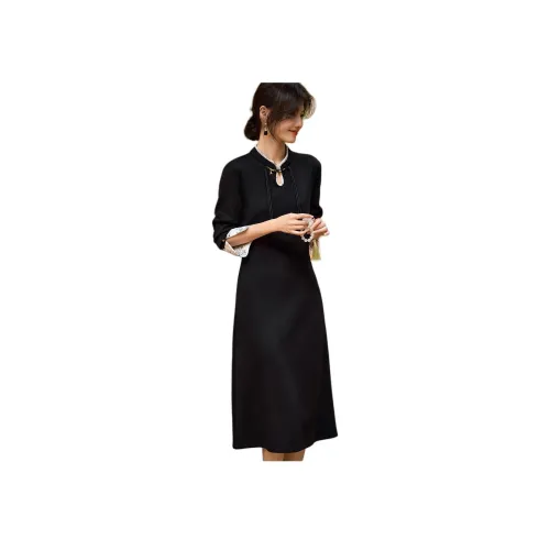 XWI Black Женские Длинные Рукава Платья