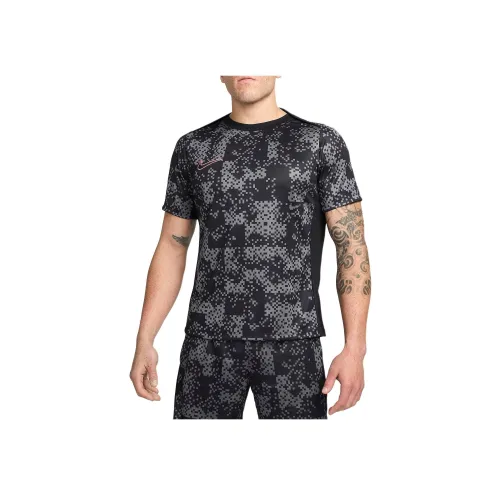 nike Мужской Dri Fit Футбол Короткий Рукав Графический Топ Футбол Джерси Мужской Черный