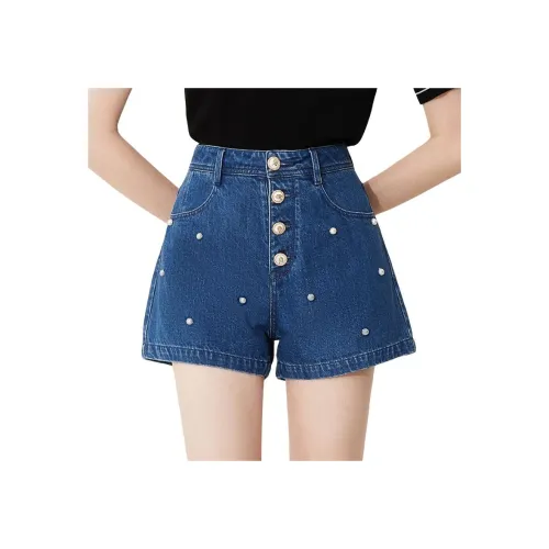 Caroline Джинсовые шорты Женские Темно-синий