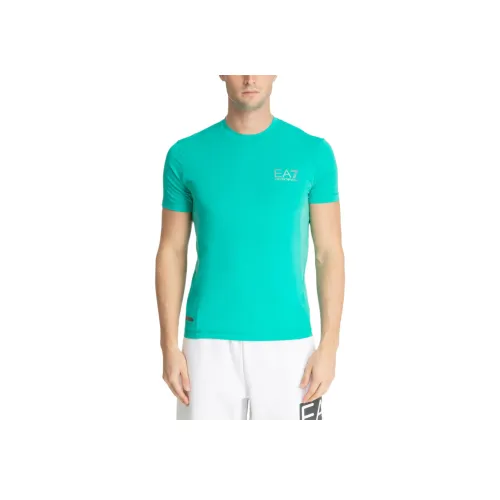 EMPORIO ARMANI Бирюзовый Мужской T-Рубашки