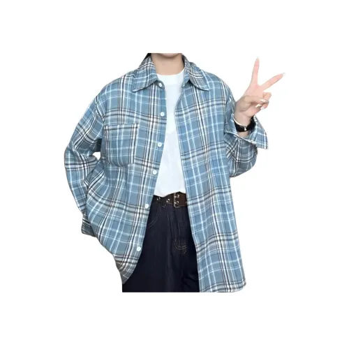 OMOIDAS Blue Women's Shirts ОМОИДАС Синий Женские Рубашки