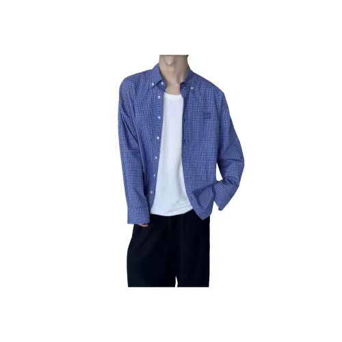 CTIDESTRAW Синяя клетка Унисекс Рубашки