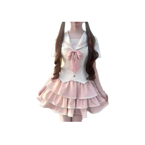 STYUW Pink Set Женские Комплекты с Юбкой