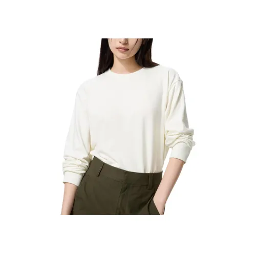 UNIQLO Экрю Женские T-рубашки