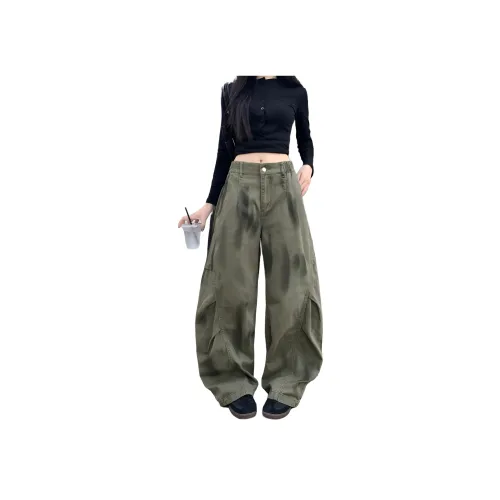 WICK BUEN Армия Зеленый Женские Карго Брюки