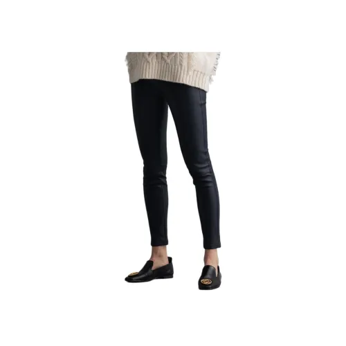 GANT Кожаные штаны женские цвет ночной синий