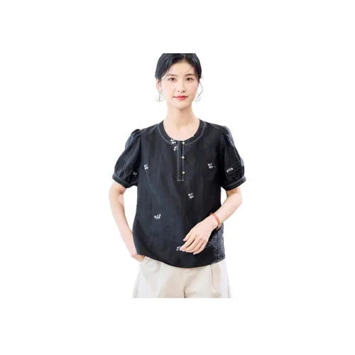 JINJU Черные Женские T-рубашки