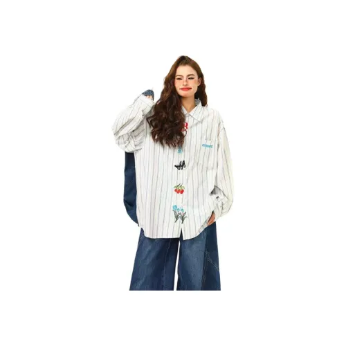 YESHENGAZI Белый Серый Женская Рубашка