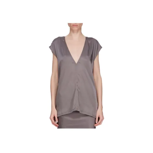 RICK OWENS Темно-серые Женские Майки