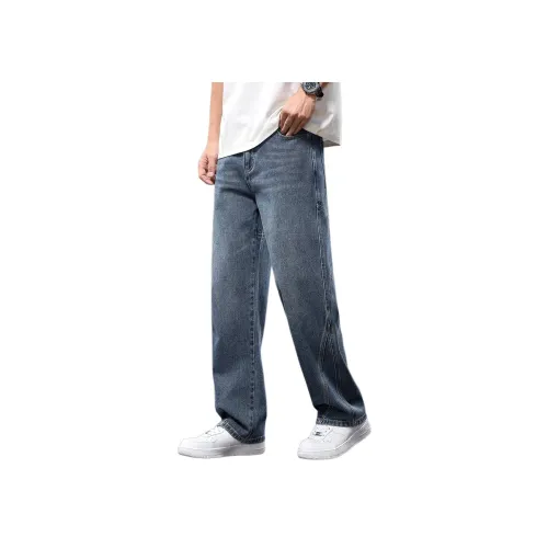 Tonlion Джинсы унисекс средне-голубого цвета