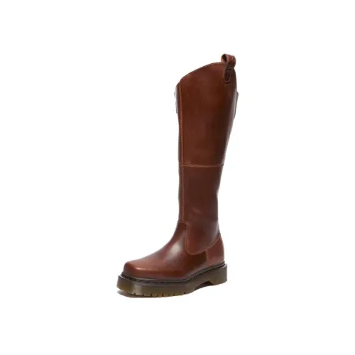 Dr.Martens Высокие сапоги до колена Красно-коричневые Женские