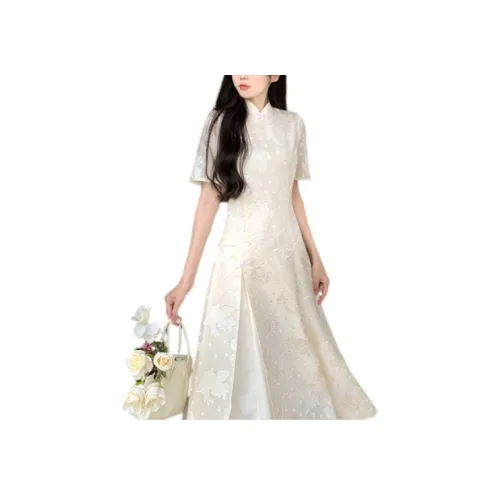 YICHEN Короткое платье с короткими рукавами женское