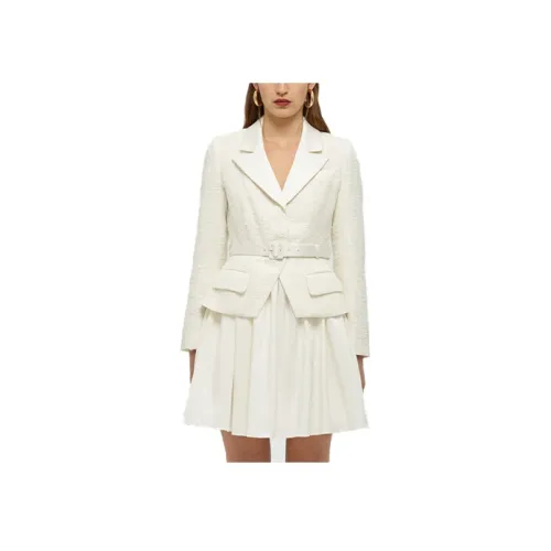 Self Портрет Белый Женские Длинные Рукава Платья