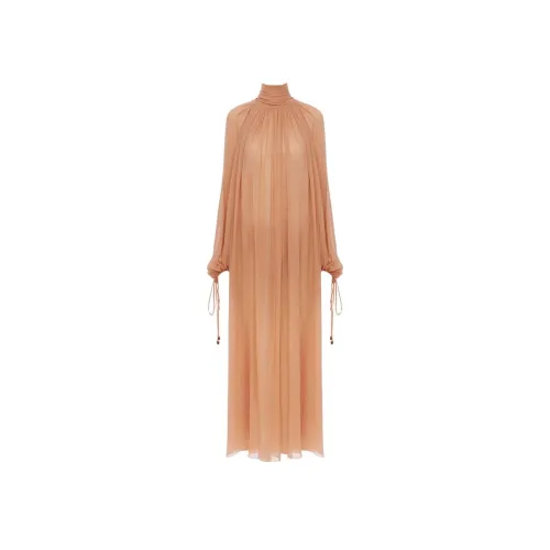 Chloe Длинное платье с длинными рукавами женское песочно-коричневый