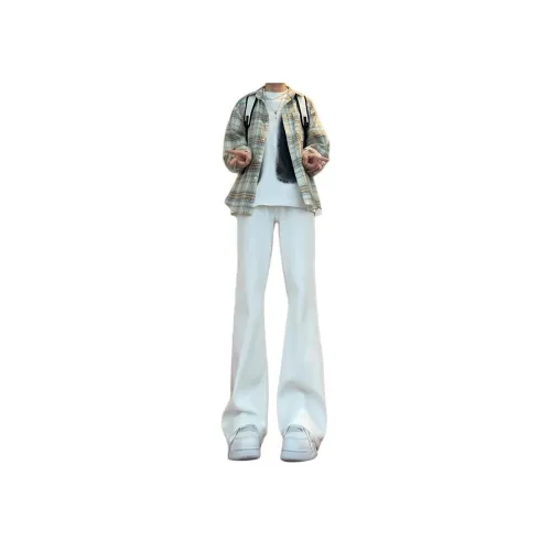 NOWSTIME Джинсы унисекс лунно-белого цвета