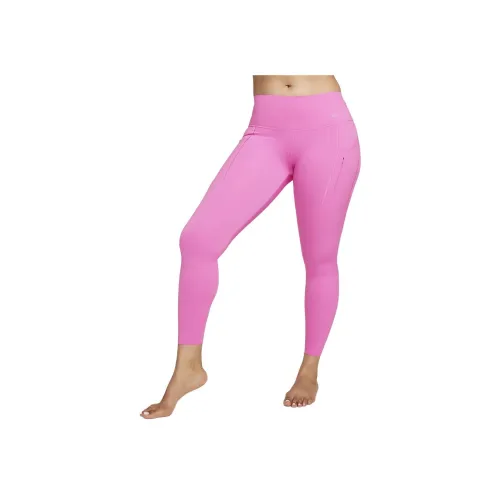 Nike Твердый Support High-Waisted 7 8 Leggings с карманами Спортивные брюки Женские Розовые