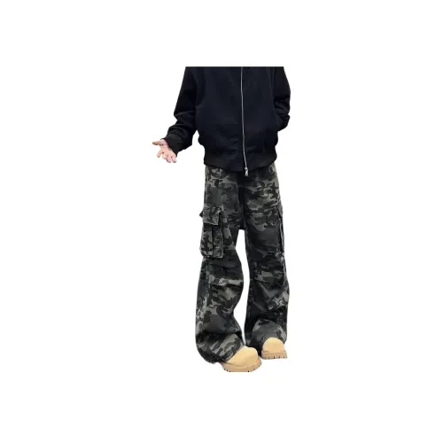 SOUL WORKER Камуфляж Унисекс Карго Брюки