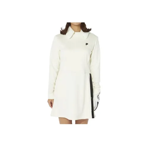 FILA Экрю Женские Длинные Платья с Рукавами