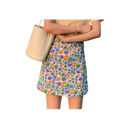 CARBAMMI Повседневные короткие юбки Женские Зеленый