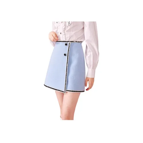 AIVEI Повседневные короткие юбки женские аква-синий