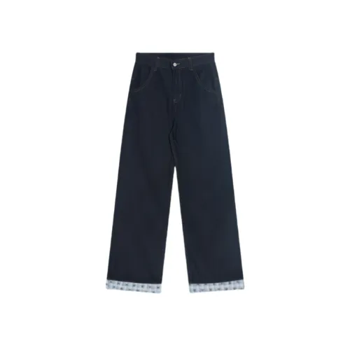 YINLEI Темно-синие унисекс джинсы