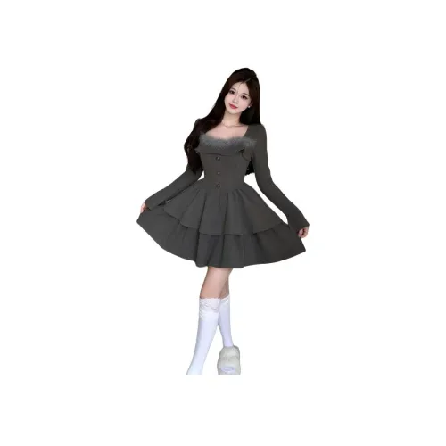 Dippanis Длинное платье с длинными рукавами женское