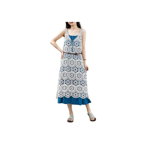 Двухкомпонентный комплект с поясом: платье-камзол + COVER UP, женские слип-платья