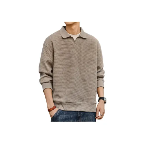 GELANLU Поло Унисекс Серый Абрикос