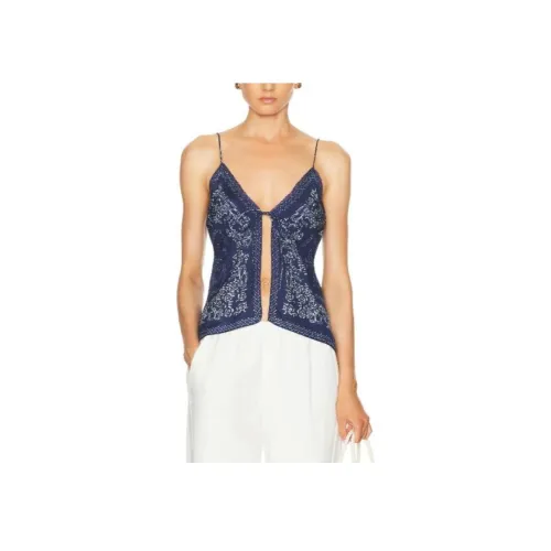 LOVESHACKFANCY Топ на бретелях Женский Морской Синий