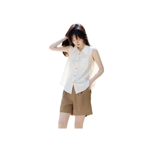 Mo Han Yi Mei Комплект Рубашка Matching Женская Верх Бежевый Низ Хаки