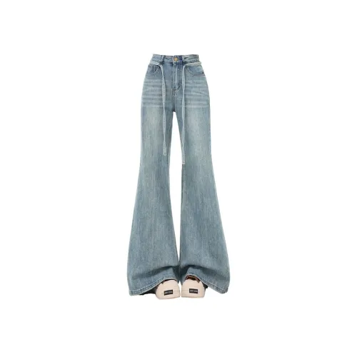 NIUXIAOMO Светло-синие брюки, женские, джинсы