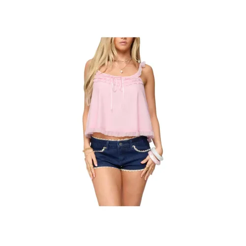 Edikted Рюш Сетка Babydoll Майка Топ на бретелях Женские