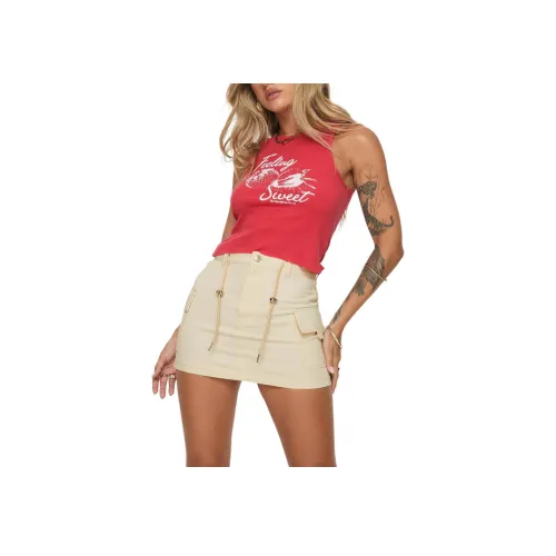 PRINCESS POLLY Torres Cargo Mini Skirt Короткие юбки карго Женские Крем Крем